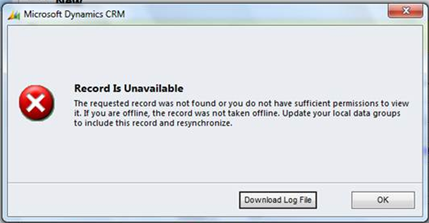 error with CRM 2011 queues when accessing offline