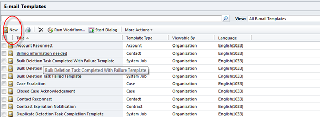 Create an Email Template in CRM 2011