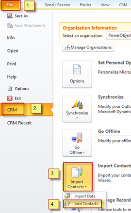 Add Outlook Contacts to Dynamics CRM 2011