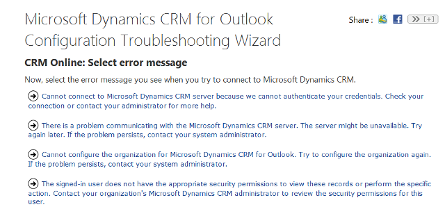 Microsoft Dynamics CRM 2011 Troubleshooting Wizard