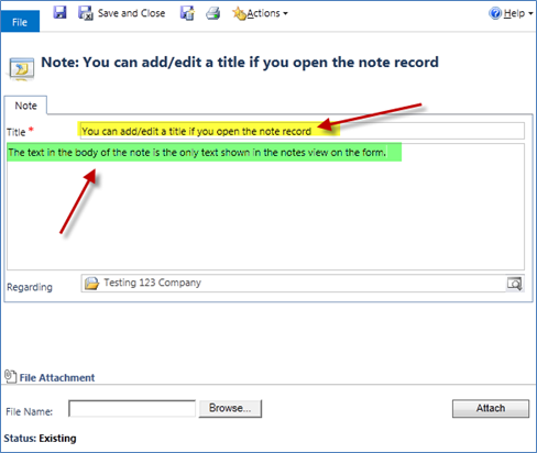 Notes With Dynamics CRM Service Update - After