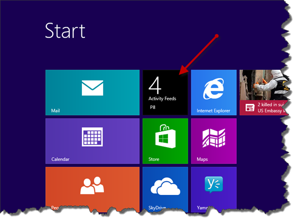 Windows 8 and Mobile CRM - Live Tile
