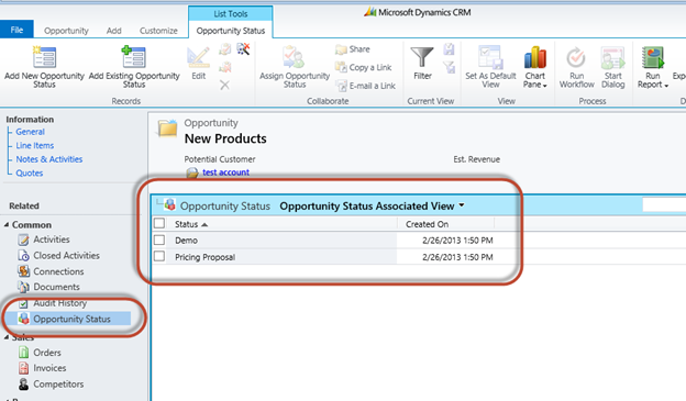Using a Custom Entity to Track Status Changes in CRM 2011
