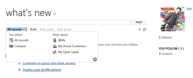 Following Records in Microsoft Dynamics CRM 2013