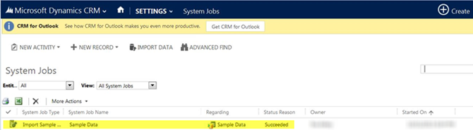 Adding and Removing Sample Data in Dynamics CRM 2013