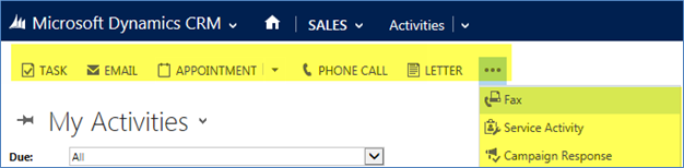 Unwanted Activity Types in Dynamics CRM