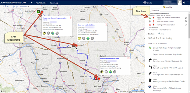 Mapping Appointments in Dynamics CRM with PowerMap