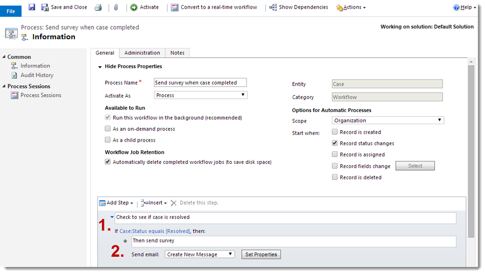 Sending a Survey Automatically from Dynamics CRM when a Case is Resolved