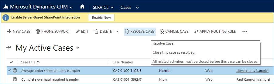 Spring '14 Wave Update: Closing a Case with Open Activities with in Dynamics CRM 