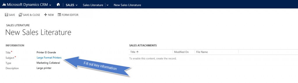Organizing Sales Literature in Dynamics CRM