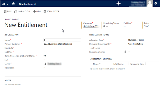Spring Wave 14 Update: Working with Entitlements in Microsoft Dynamics CRM