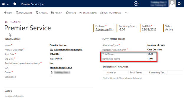 Spring Wave 14 Update: Working with Entitlements in Microsoft Dynamics CRM