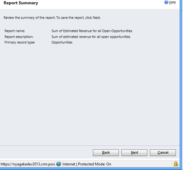 Sum of Revenue Field in a Report Created Using Report Wizard in Dynamics CRM