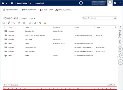 Dynamics CRM PowerPack Add-on PowerFind - Filtering Search Results