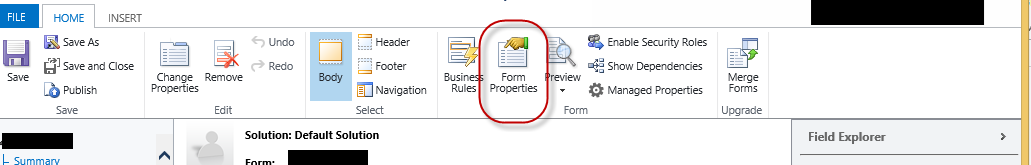 Changing the Form Layout in Dynamics CRM