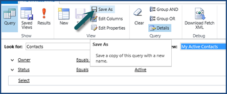 Modifying a View in Dynamics CRM 2013 to Create a Personal View