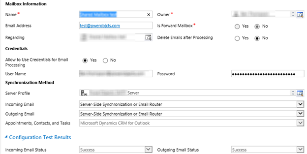 Testing Incoming Mailbox Configuration for Server Side Sync
