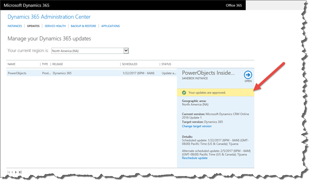“Updating” to Dynamics 365 for Existing CRM Online Customers