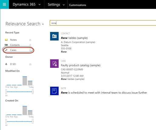 Searching Relevantly in Microsoft Dynamics 365