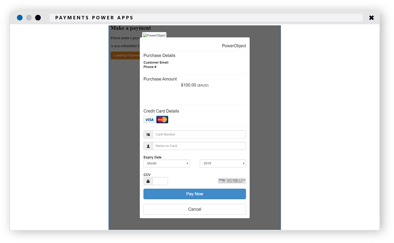 Payments Power Apps